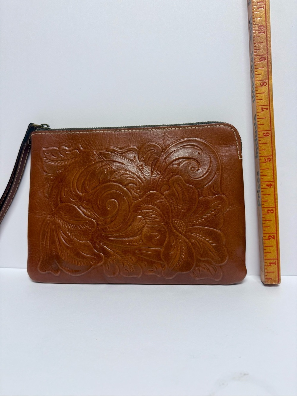 Patricia Nash Tooled Leather Wristlet Clutch in Warm Cognac - Picture 3 of 6